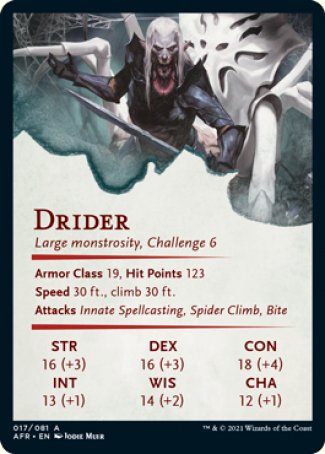Adventures in the Forgotten Realms Art Series 17/81 Drider - Jodie Muir