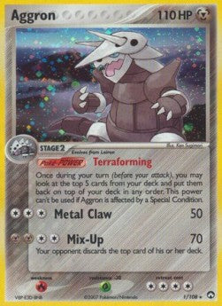 EX Power Keepers 001/108 Aggron (Cosmos Holo)(with Swirl)
