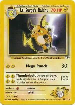 Gym Heroes 028/132 Lt. Surge's Raichu