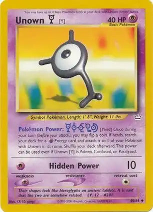 Neo Revelation 040/064 Unown (Y)