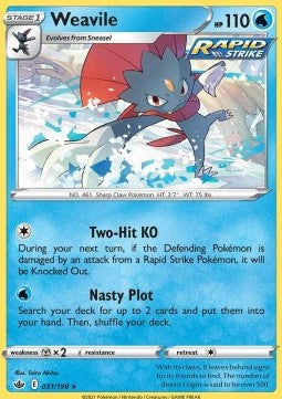 Chilling Reign 031/198 Weavile (Reverse Holo)