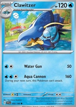Scarlet & Violet 050/198 Clawitzer (Reverse Holo)