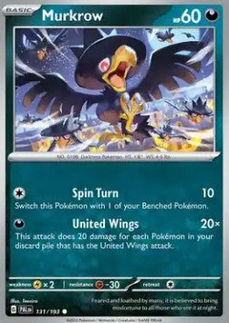 Paldea Evolved 131/193 Murkrow (Reverse Holo)