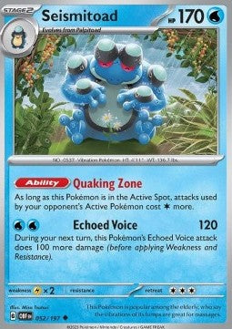 Obsidian Flames 052/197 Seismitoad (Reverse Holo)