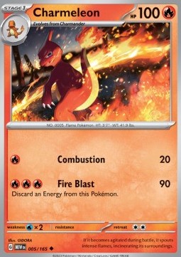 Pokemon 151 005/165 Charmeleon (Reverse Holo)