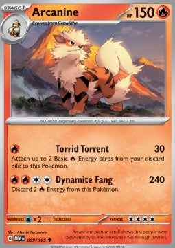 Pokemon 151 059/165 Arcanine