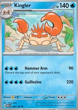 Pokemon 151 099/165 Kingler (Reverse Holo)