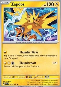 Twilight Masquerade 065/167 Zapdos (Holo)
