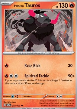 Surging Sparks 018/191 Paldean Tauros (Reverse Holo)