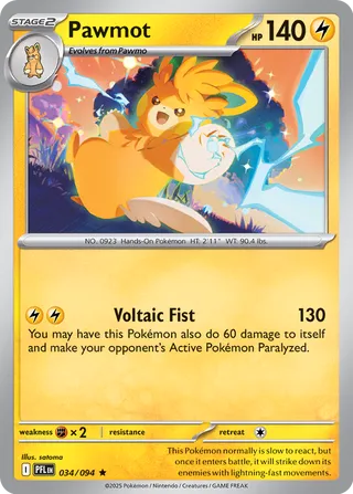 Phantasmal Flames 034/094 Pawmot (Holo)