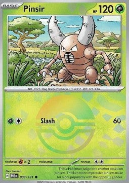 Prismatic Evolutions 003/131 Pinsir (Reverse Holo Pokeball)