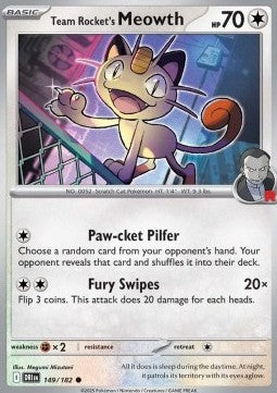 Destined Rivals 149/182 Team Rocket's Meowth