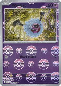 White Flare 036/086 Woobat (Reverse Holo Pokeball)