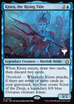 Magic the Gathering Foundations 0045 Kiora, the Rising Tide (Silver Stamped Foil)