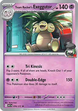 Ascended Heroes 078/217 Team Rocket's Exeggutor (Holo)