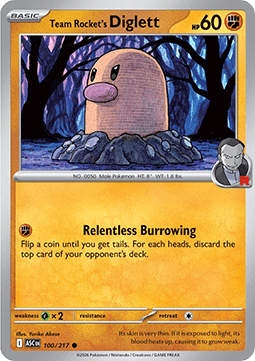 Ascended Heroes 100/217 Team Rocket's Diglett