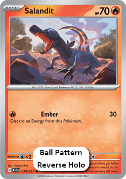 Ascended Heroes 034/217 Salandit (Reverse Holo Pokeball)