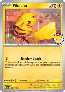 Temporal Forces 051/162 Pikachu (Pokemon Day Cosmos Holo)
