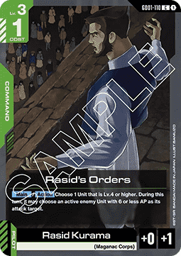 Gundam GD01-110 Rasid's Orders