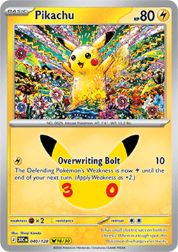 30th Celebration 040/128 Pikachu (Holo)