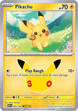 30th Celebration 047/128 Pikachu (Holo)