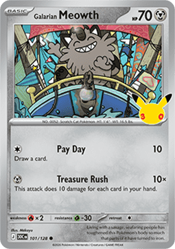 30th Celebration 101/128 Galarian Meowth (Holo)