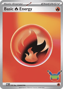 30th Celebration MEE010 Basic Fire Energy (Reverse Holo)