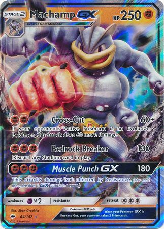 Burning Shadows 064/147 Machamp GX (Half Art)