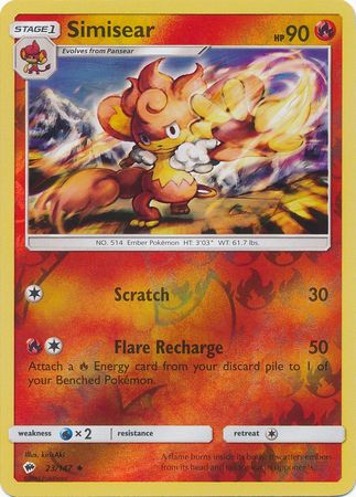 Burning Shadows 023/147 Simisear (Reverse Holo)