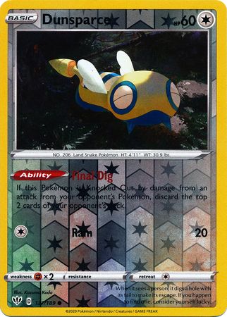 Darkness Ablaze 137/189 Dunsparce (Reverse Holo)
