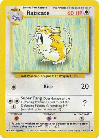 Base Set 040/102 Raticate