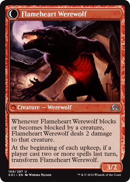 Shadows Over Innistrad 169/297 Kessig Forgemaster/Flameheart Werewolf