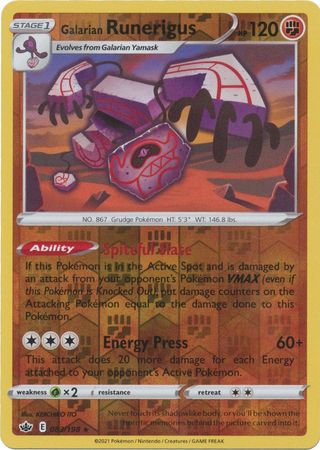 Chilling Reign 083/198 Galarian Runerigus (Reverse Holo)