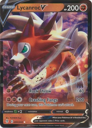 Evolving Skies 091/203 Lycanroc V (Half Art)