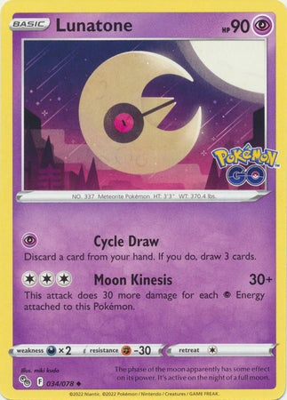 Pokémon GO 034/078 Lunatone (Reverse Holo)