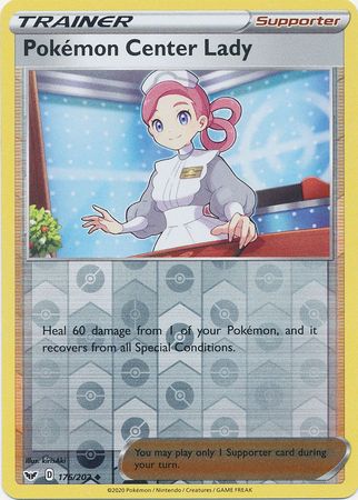 Sword & Shield 176/202 Pokemon Centre Lady (Reverse Holo)
