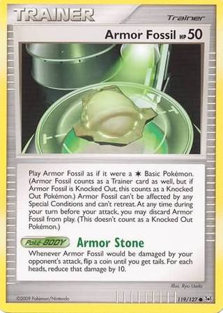 Platinum 119/127 Armor Fossil (Reverse Holo)