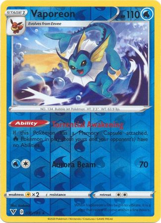 Vivid Voltage 030/185 Vaporeon (Reverse Holo)