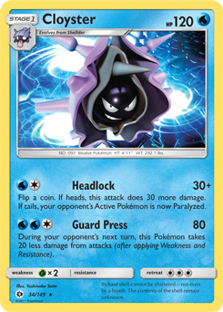 Sun & Moon 034/149 Cloyster