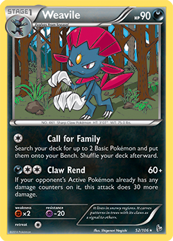 Flashfire 052/106 Weavile (Reverse Holo)