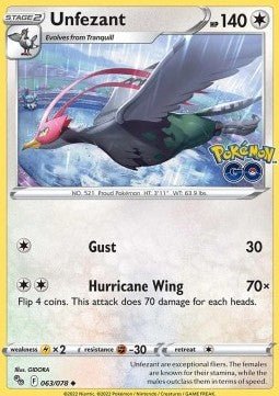 Pokémon GO 063/078 Unfezant (Reverse Holo)