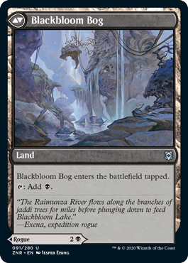 Zendikar Rising 091/280 Blackbloom Rogue//Blackbloom Bog