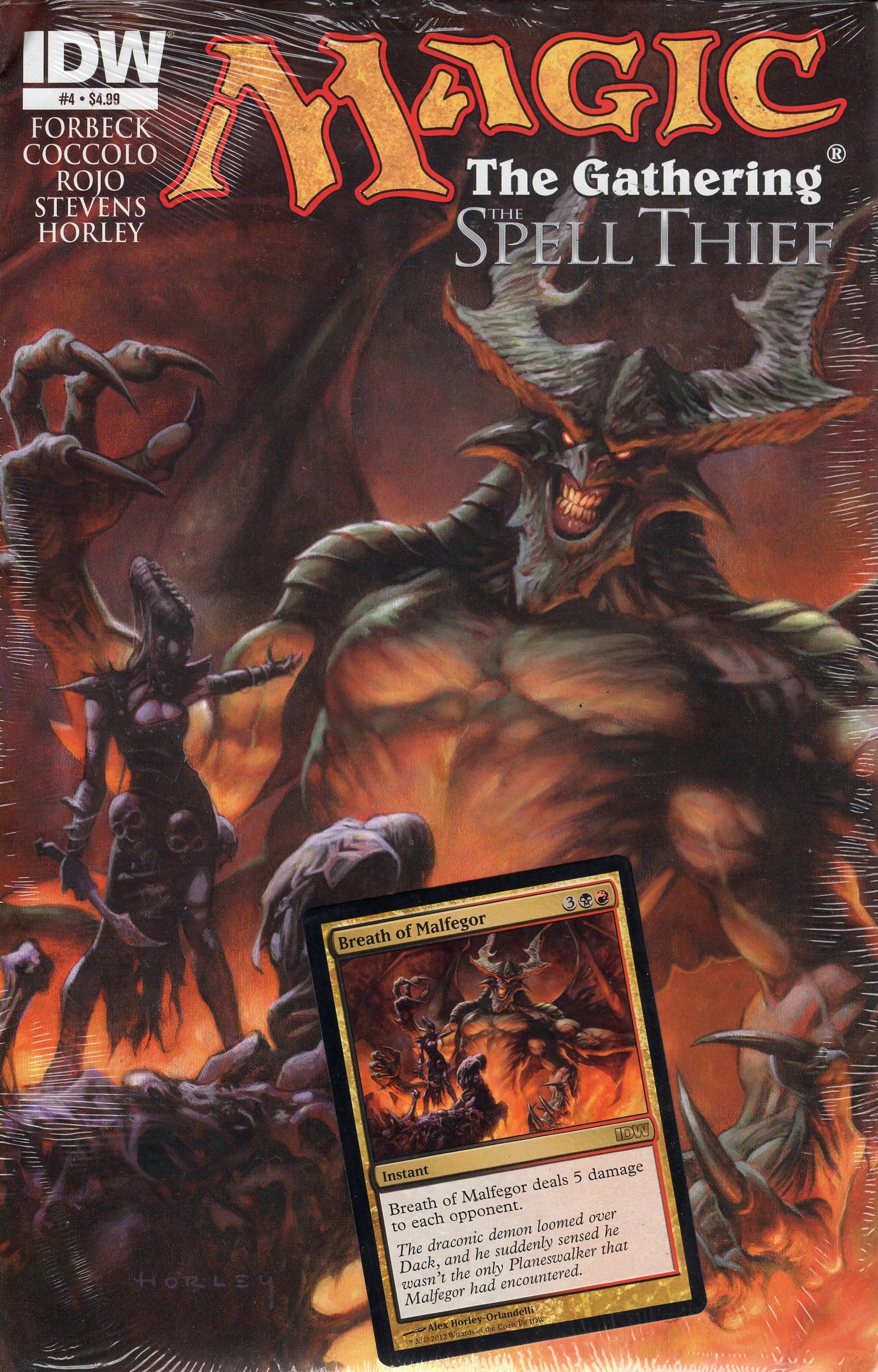 Magic the Gathering The Spell Thief #4 (With IDW Promo Card - Breath of Malfegor - P8 IDW) IDW Comics