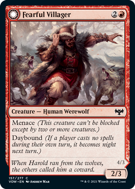 Innistrad: Crimson Vow 157/277 Fearful Villager//Fearsome Werewolf (Foil)