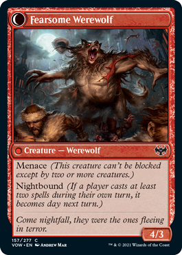 Innistrad: Crimson Vow 157/277 Fearful Villager//Fearsome Werewolf (Foil)