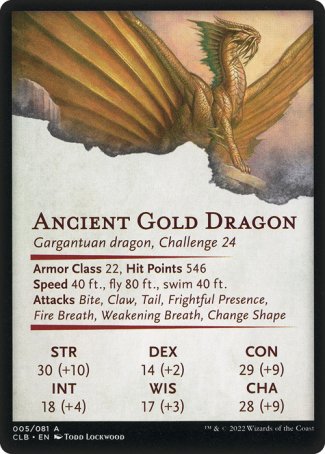 Battle for Baldurs Gate Art Series 05/81 Ancient Gold Dragon -Todd Lockwood