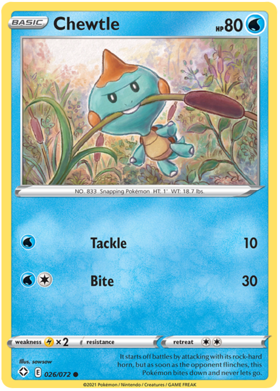 Shining Fates 026/072 Chewtle (Reverse Holo)