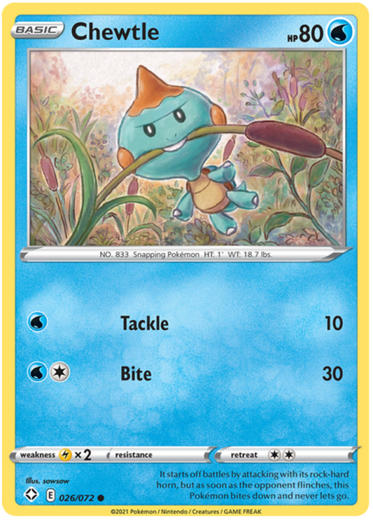 Shining Fates 026/072 Chewtle (Reverse Holo)