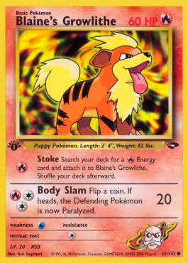 Gym Challenge 062/132 Blaine's Growlithe