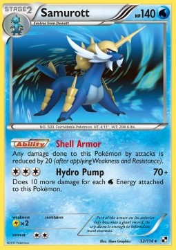 Black & White 032/114 Samurott (Reverse Holo)